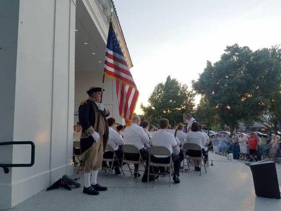 city band with flag day presentation